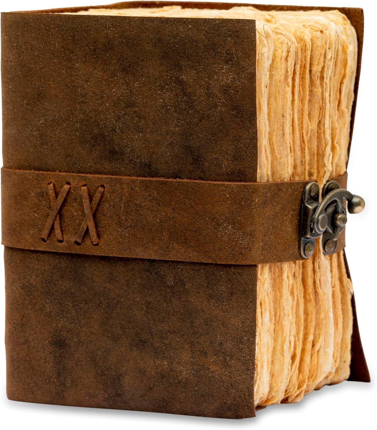 600 Page leather Journal - Blank Spell Book of Shadows, Grimoire Journal, Travel Writing Notebook, Antique Deckle Edge Paper Gifts For Women