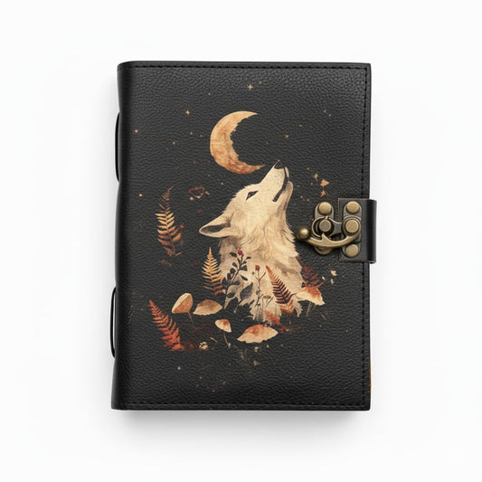 Fox Leather Grimoire Journal Leather Notebook Sketchbook