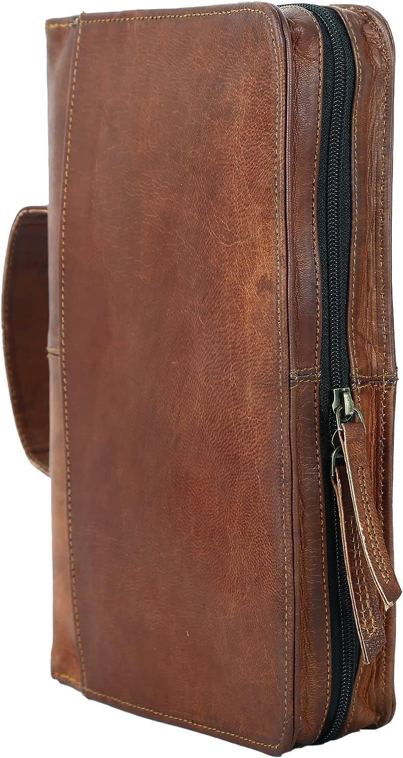 Leather Bible Cover Book Cover Planner Cover with Handle