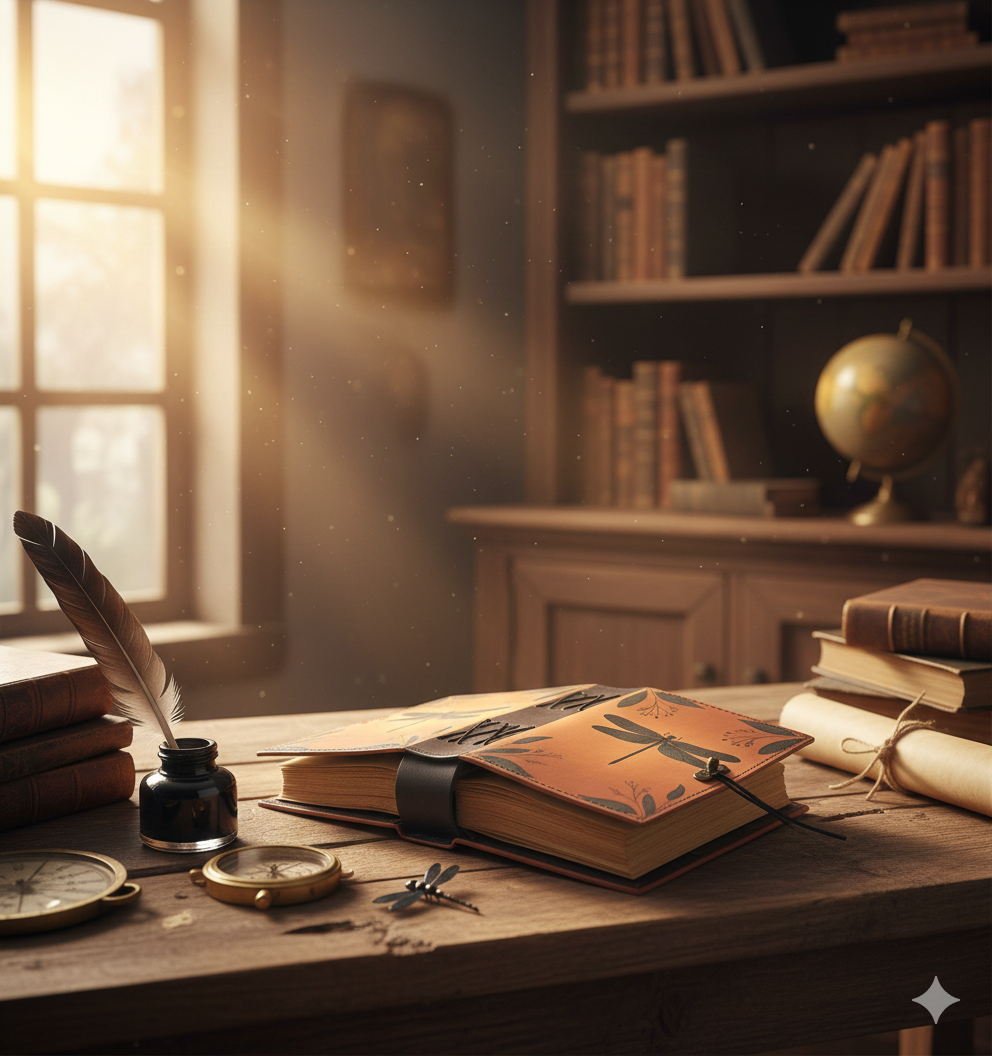 Dragonfly Leather Journal | Botanical Grimoire, Spell Book