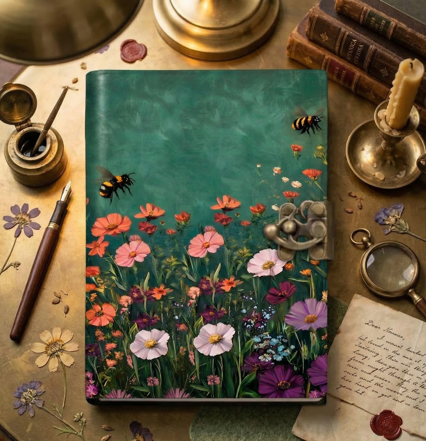 Flower leather Journal Spring Journal