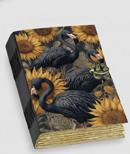 Black Flamingo Leather Journal