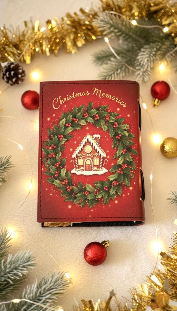 Christmas leather Journal Book of Shadows Vintage Holiday Journal Christmas Gifts