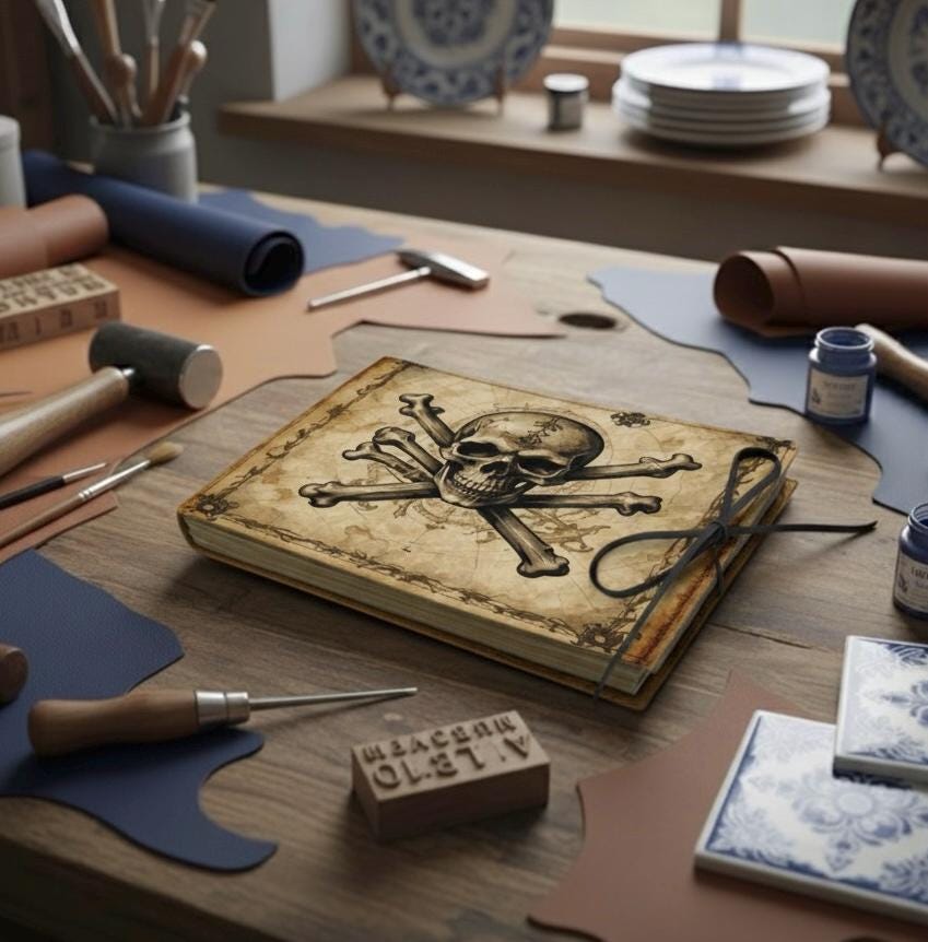 Skull Memory book Custom Photo Album, Skull Leather Scrapbook Adventure Book Journal Beautiful Magic Art Book Gift for Him and Her,