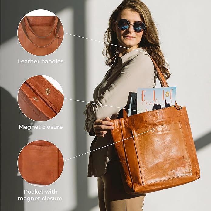 leather tote bag for women large leather tote bag laptop work bag leather purse handbag Christmas gift for her anniversary girlfriend