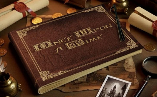 Once Upon Time Memory book Custom Photo Album, Leather Scrapbook Adventure Book Storybook Journal Gift for Him and Her, Anniversary Gift