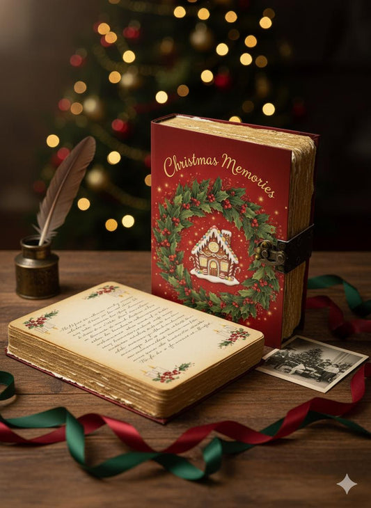 Christmas leather Journal Book of Shadows Vintage Holiday Journal Christmas Gifts