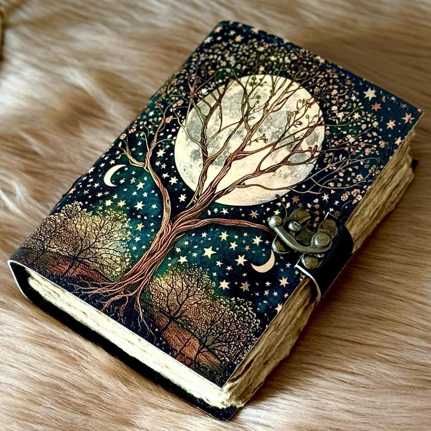 Tree of Life Leather Journal 400 Pages Handmade Grimoire Spell Book Wiccan Witchcraft Book of Shadows Pagan Magical Diary Witchy Notebook