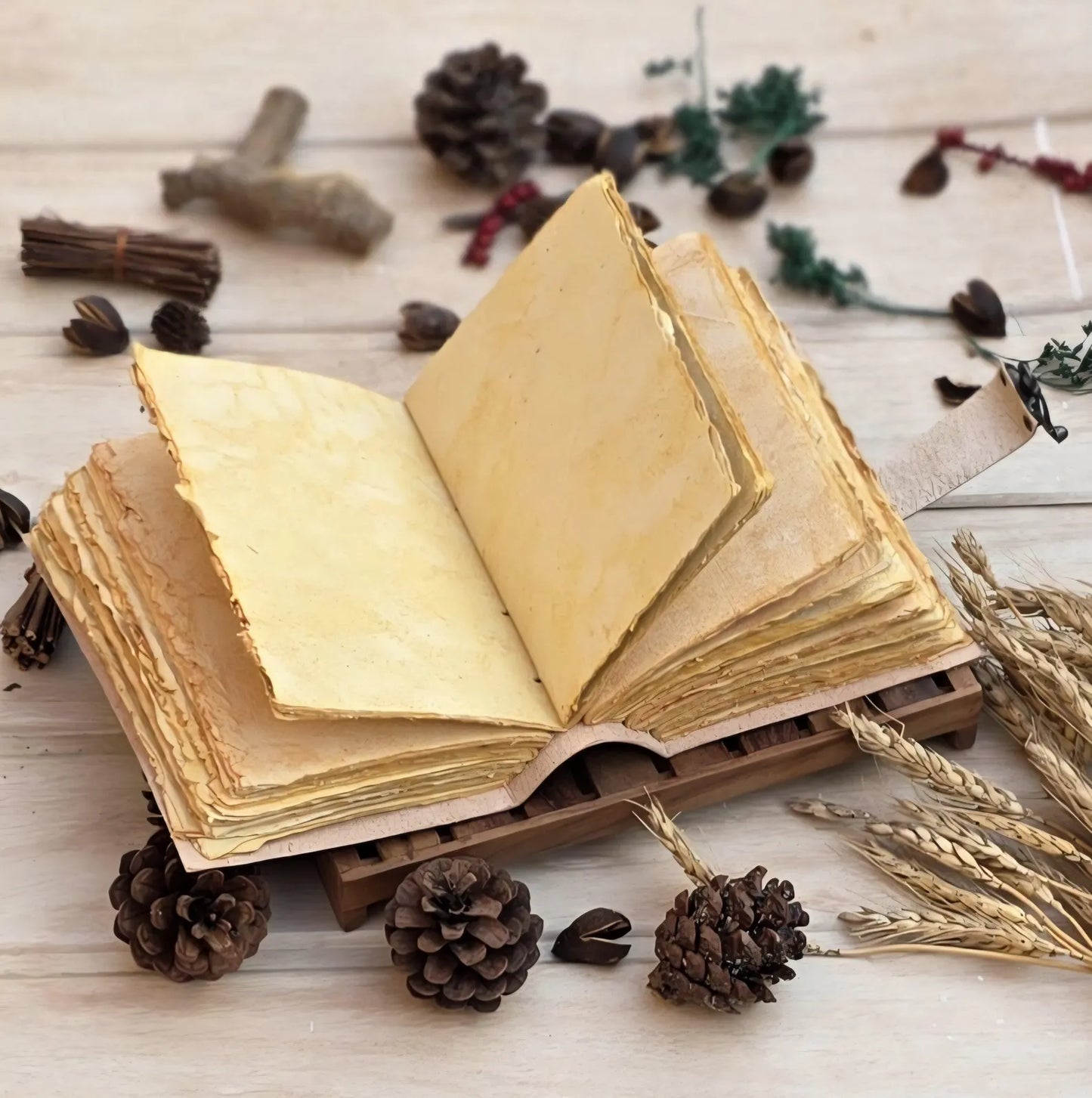 Wolf Print Handmade Vintage Leather Journal: Blank Spell Book of Shadows, for Sketching, Writing personalized gifts for women