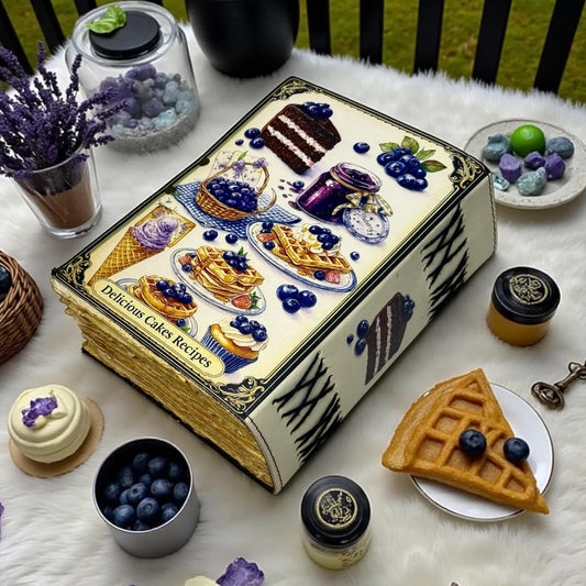 Delicious Cakes Recipe Journal – Handmade Leather Blank Book, Dessert Lover Gift, Kitchen Notebook, Vintage Baking Journal, Gift for Mother