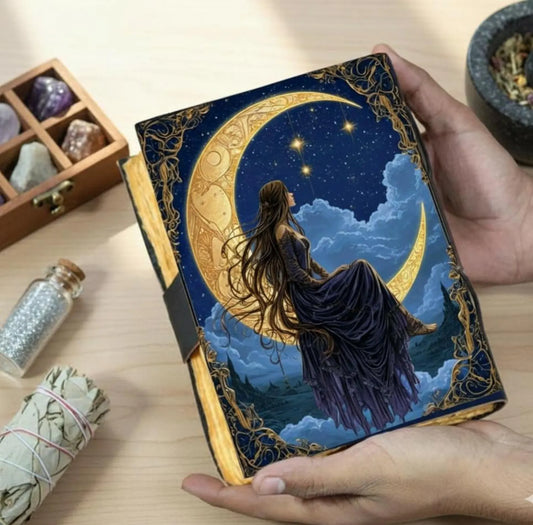 Fairy Leather Grimoire: Refillable Book of Shadows, Witchcraft Spellbook