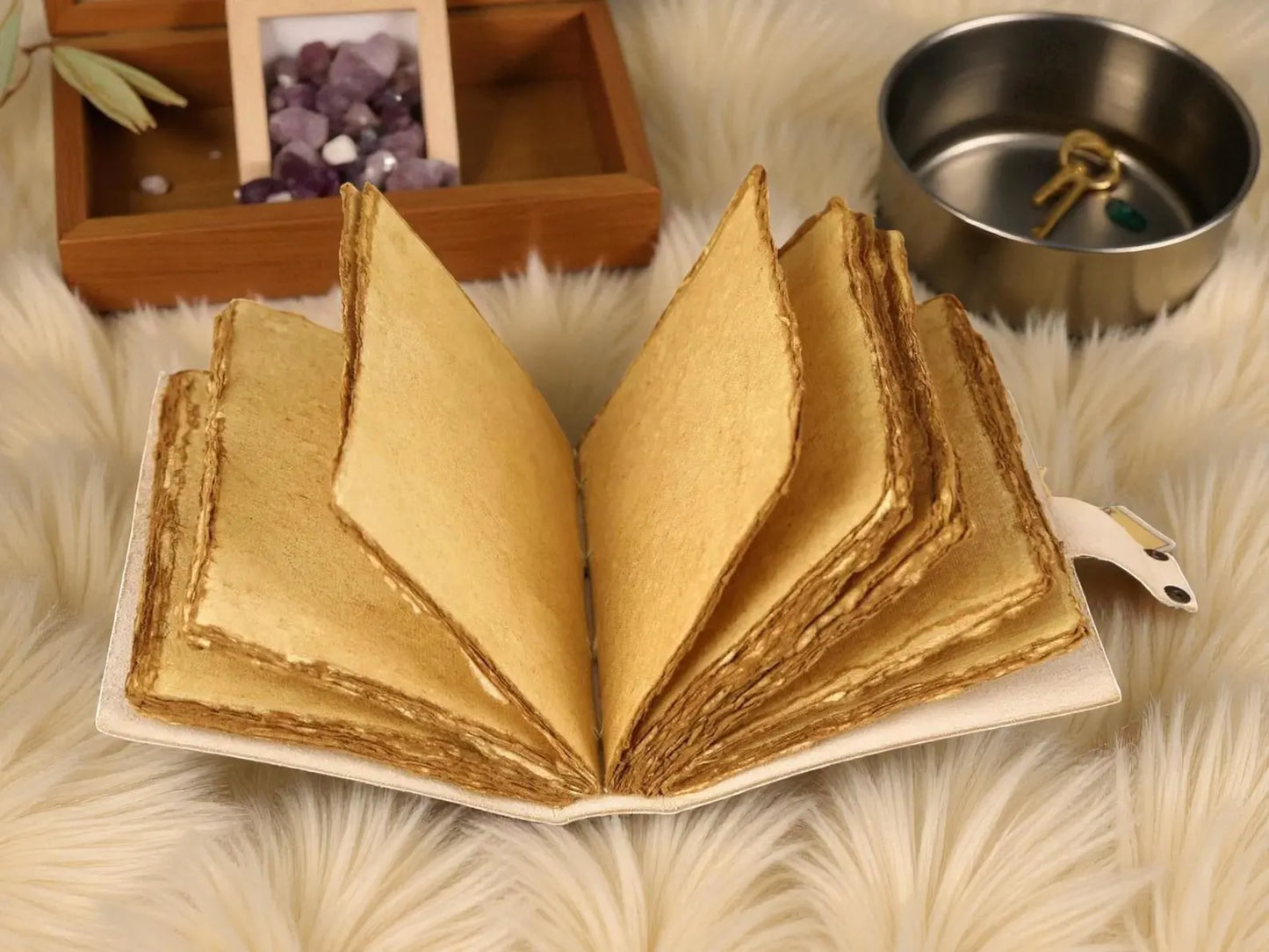 Celestial Compass Grimoire Journal | Vintage Star Map Spellbook with Aged Deckle Pages | Gothic Notebook | Antique Leather Diary Gift