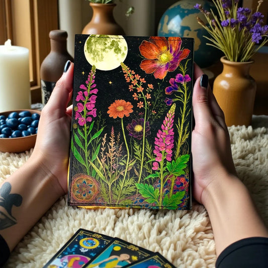 Floral Leather Journal – Vintage Flower Embossed Notebook | Handmade Writing Diary & Sketchbook | Gift for Her Writers Artists