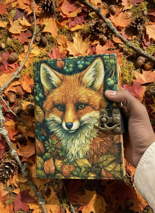Fox Leather Grimoire Journal