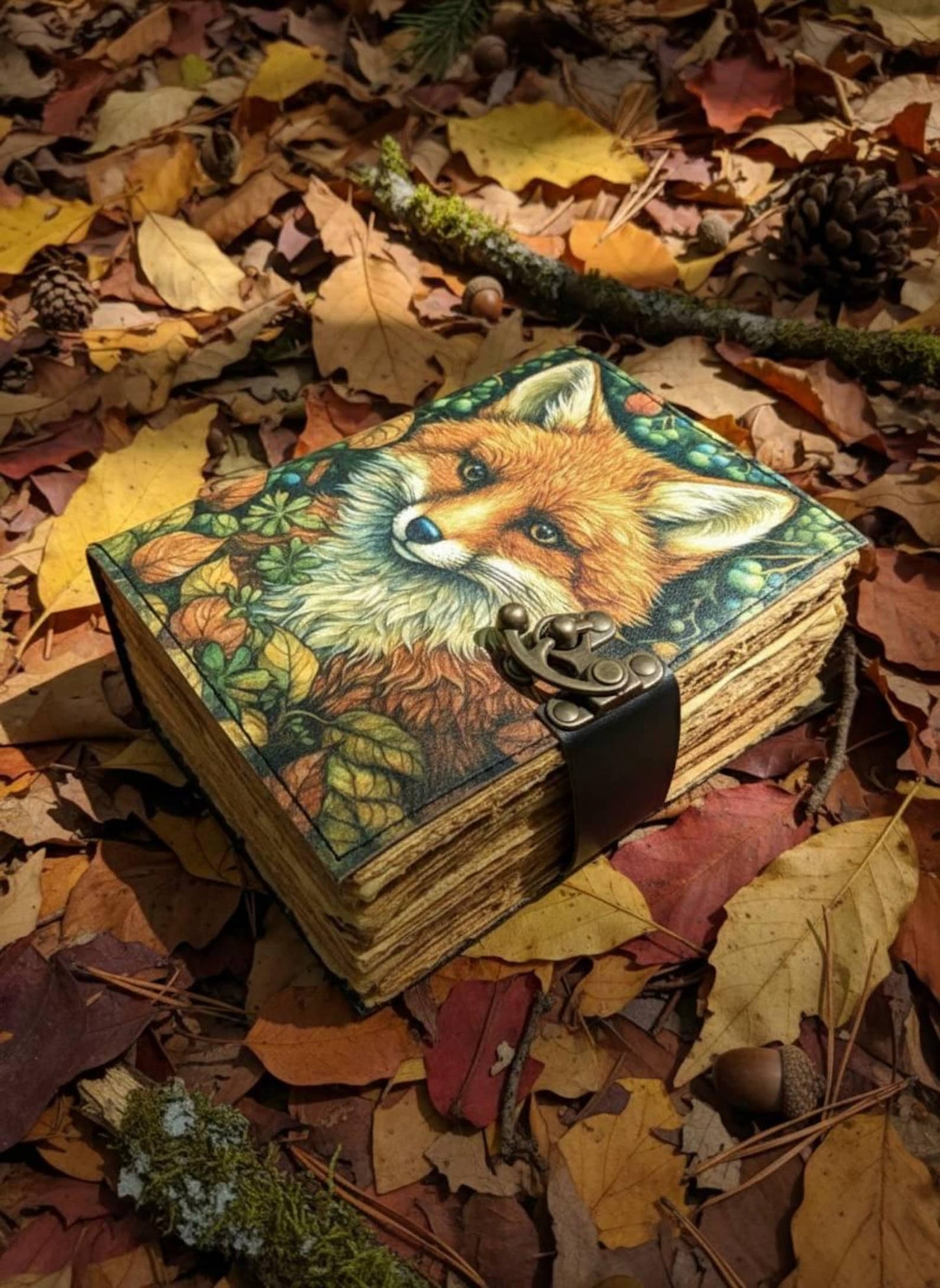 Fox Leather Grimoire Journal