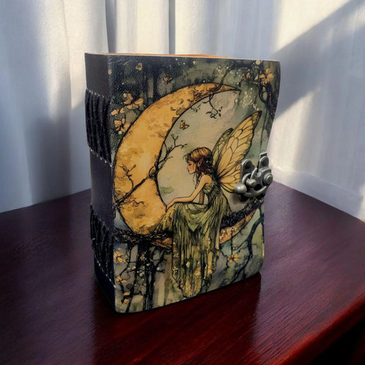 Fairy Leather Magic Grimoire journal leather notebook