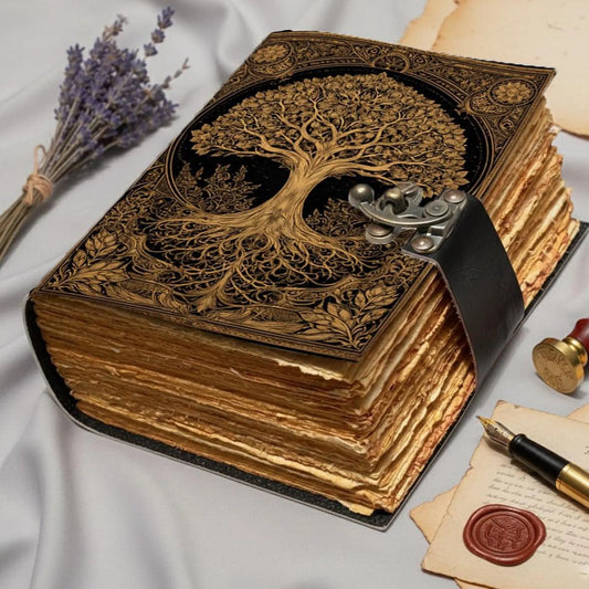 Tree of Life Leather Journal Handmade | Celtic Norse Journal | Vintage Book of Shadows | Sacred Tree Notebook | Pagan Gift