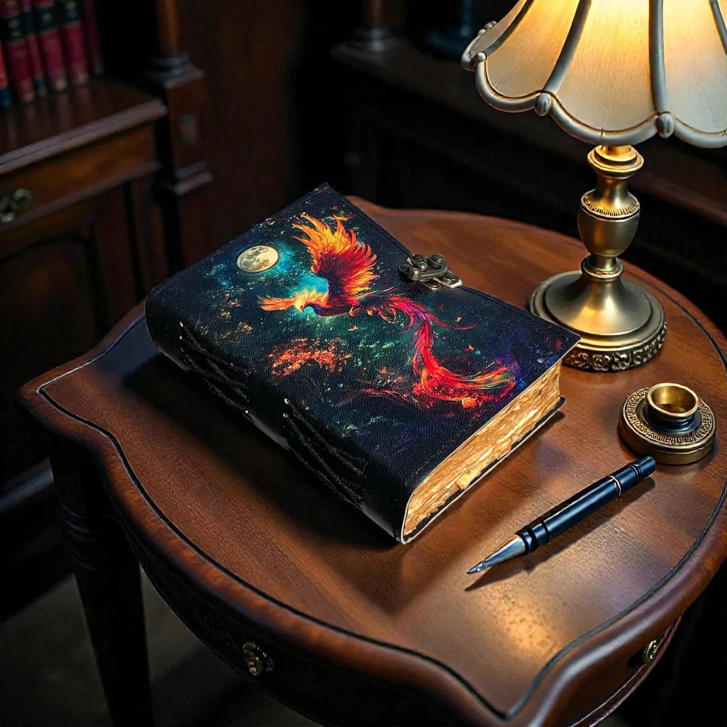 Phoenix Leather Journal | Handmade Spell Book of Shadows, Moon Magic