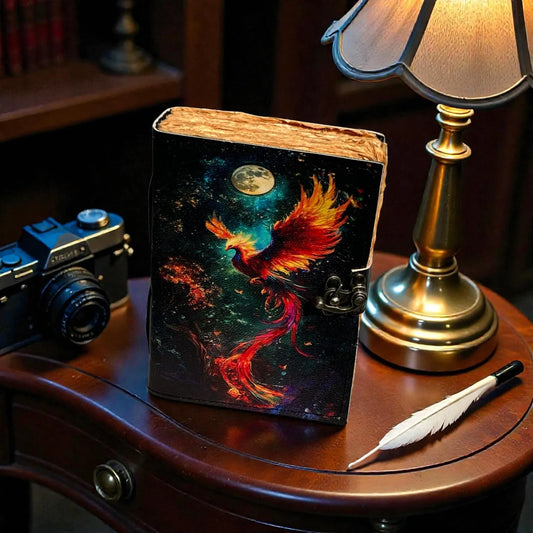 Phoenix Leather Journal | Handmade Spell Book of Shadows, Moon Magic