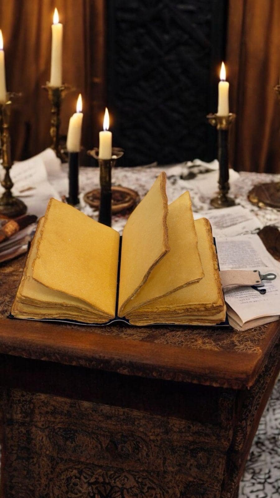 Tree of Life Grimoire – Leather Book of Shadows with Moon Phases | Handmade Witchcraft Spell Book | Celestial Journal for Gifts