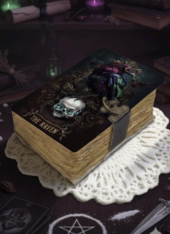 The Raven Leather Journal Gothic Grimoire Book of Shadows Vintage Raven Grimoire Journal Witchcraft Magic Journal Raven gifts for Halloween