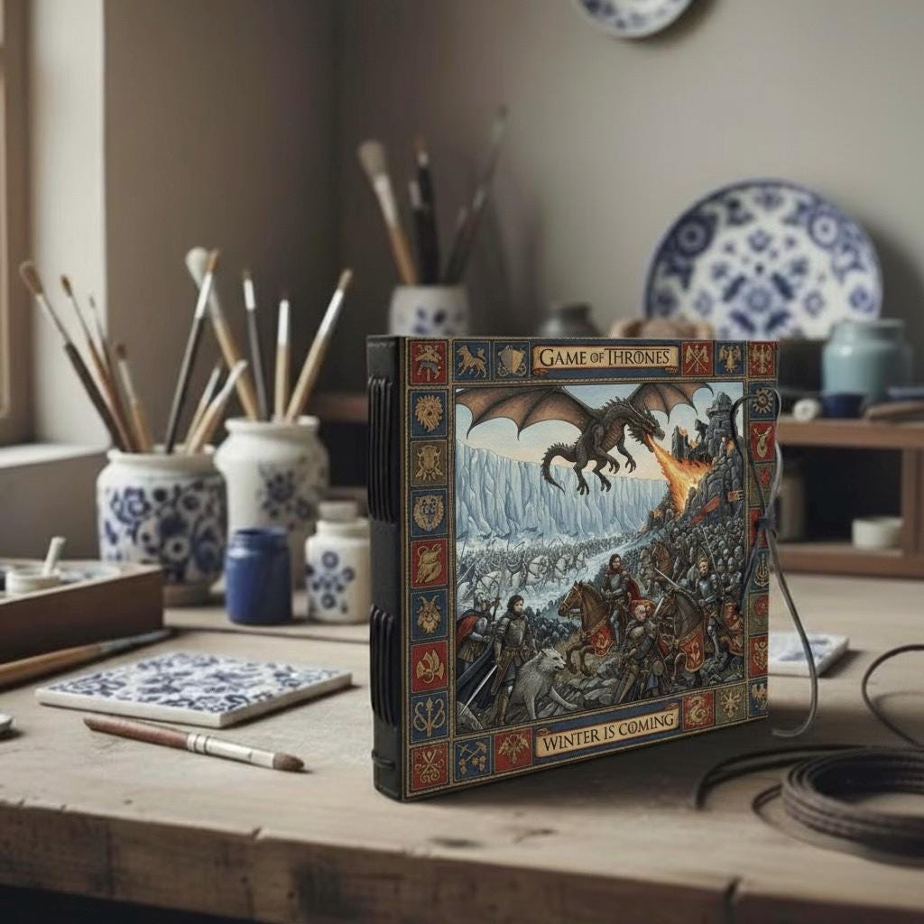 Game Of Thrones Memory book Custom Photo Album, Game Of Thrones Leather Scrapbook Adventure Book Game Of Thrones Book Gift for Him and Her