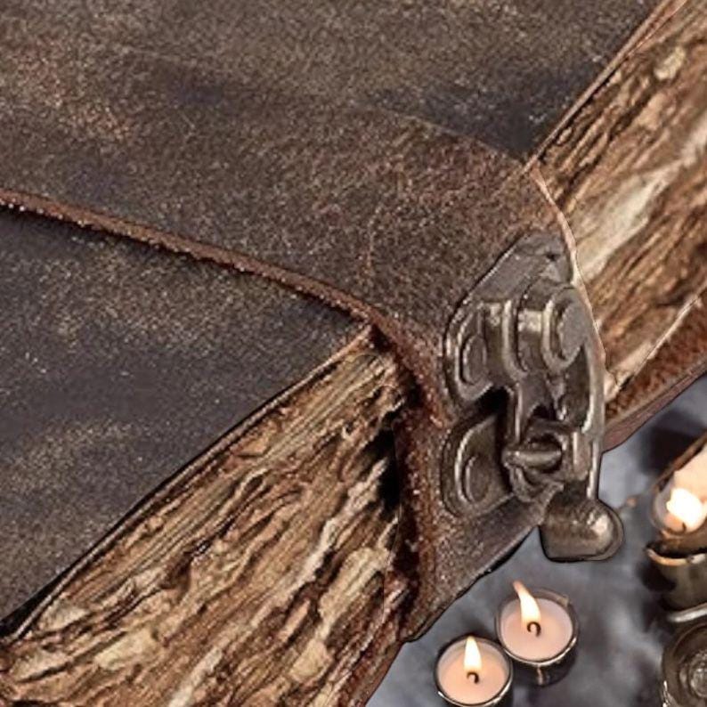 Vintage Leather Journal: Blank Book of Shadows, Deckle Edge Paper