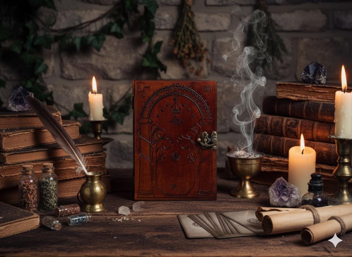 Handmade Leather Journal: Doors of Durin, D&D Spell Book