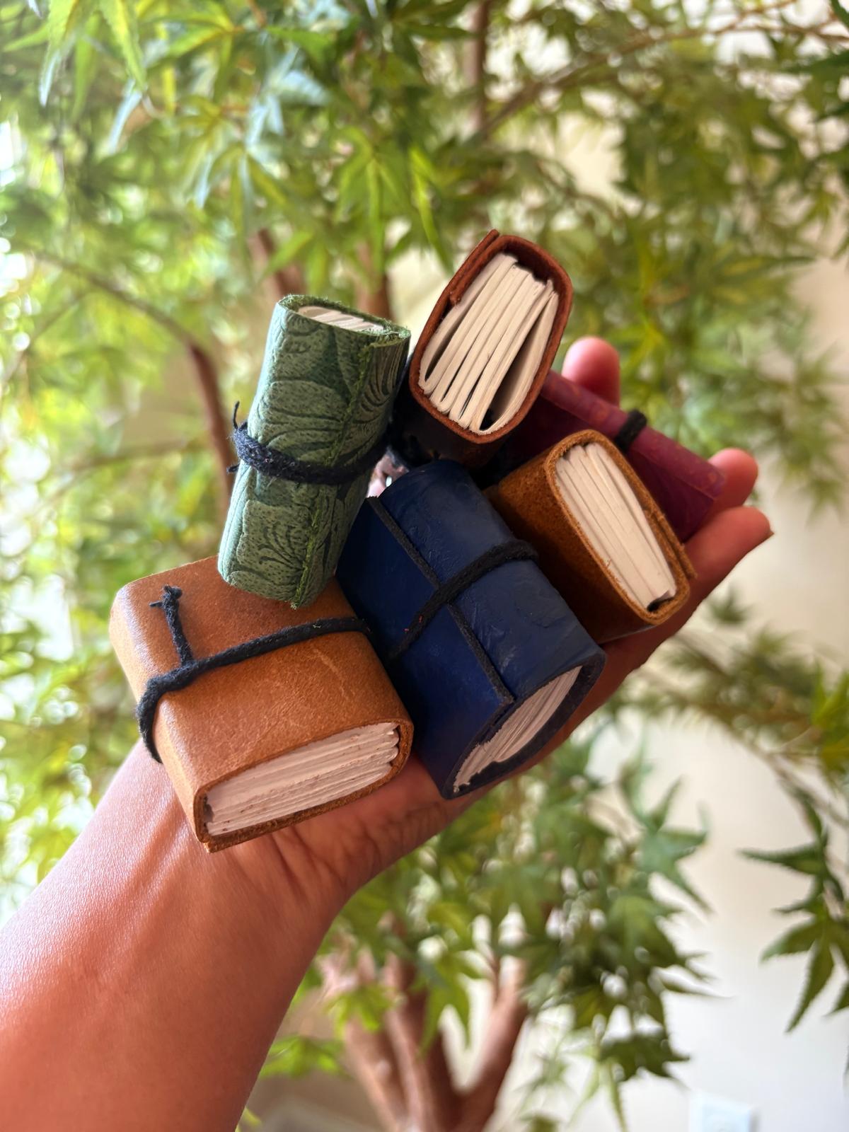 Leather keychain with white paper ( Set of 4) various designs pure leather
