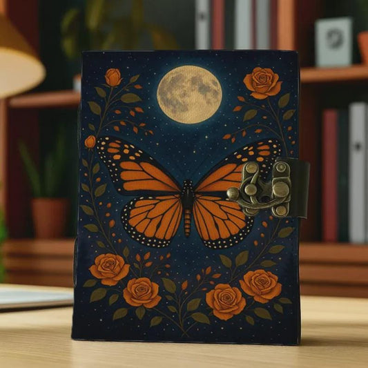 Sun Moon Grimoire Vintage leather journal, Moon Leather Journal, Blank spell book of shadows Halloween Gifts For Him Her