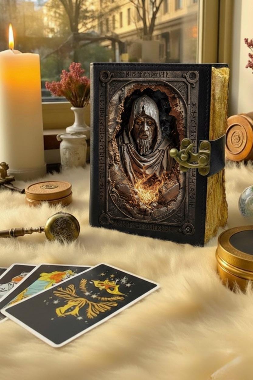 Vampyr Slayer’s Grimoire | Gothic Leather Journal | Prop Replica Book of the Dead | Buffy Inspired Spell Book Dark Academia Book of Shadows