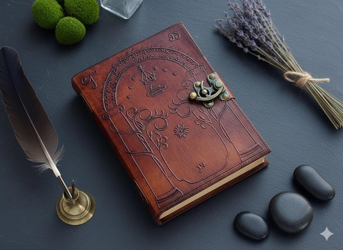 Handmade Leather Journal: Doors of Durin, D&D Spell Book
