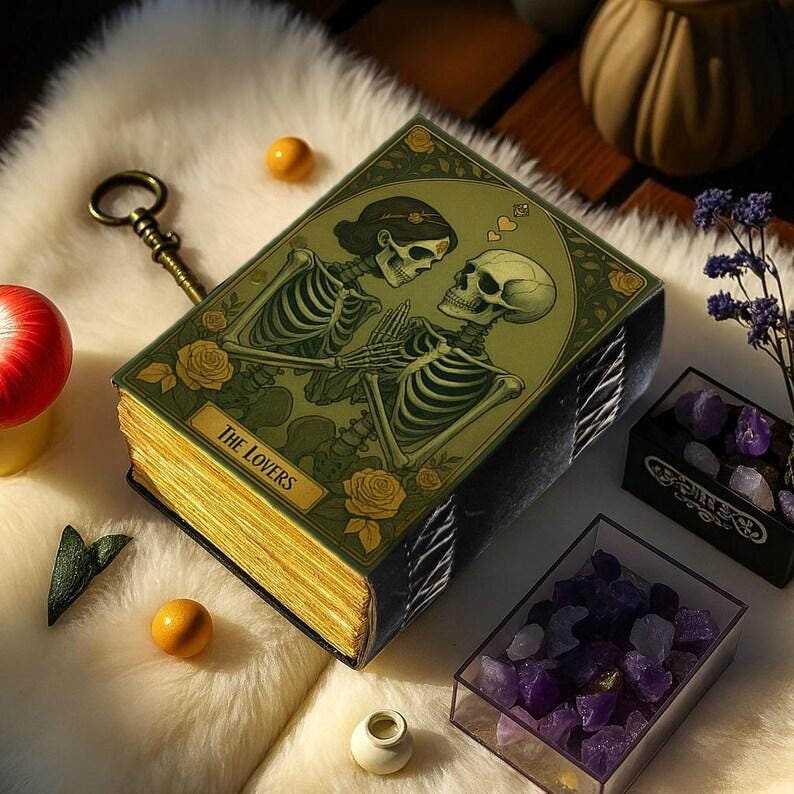 Grimoire leather journal, The Skull Lovers Handmade Fat Journal, Blank spell book of shadows Celestial Lover Gifts For Him Her