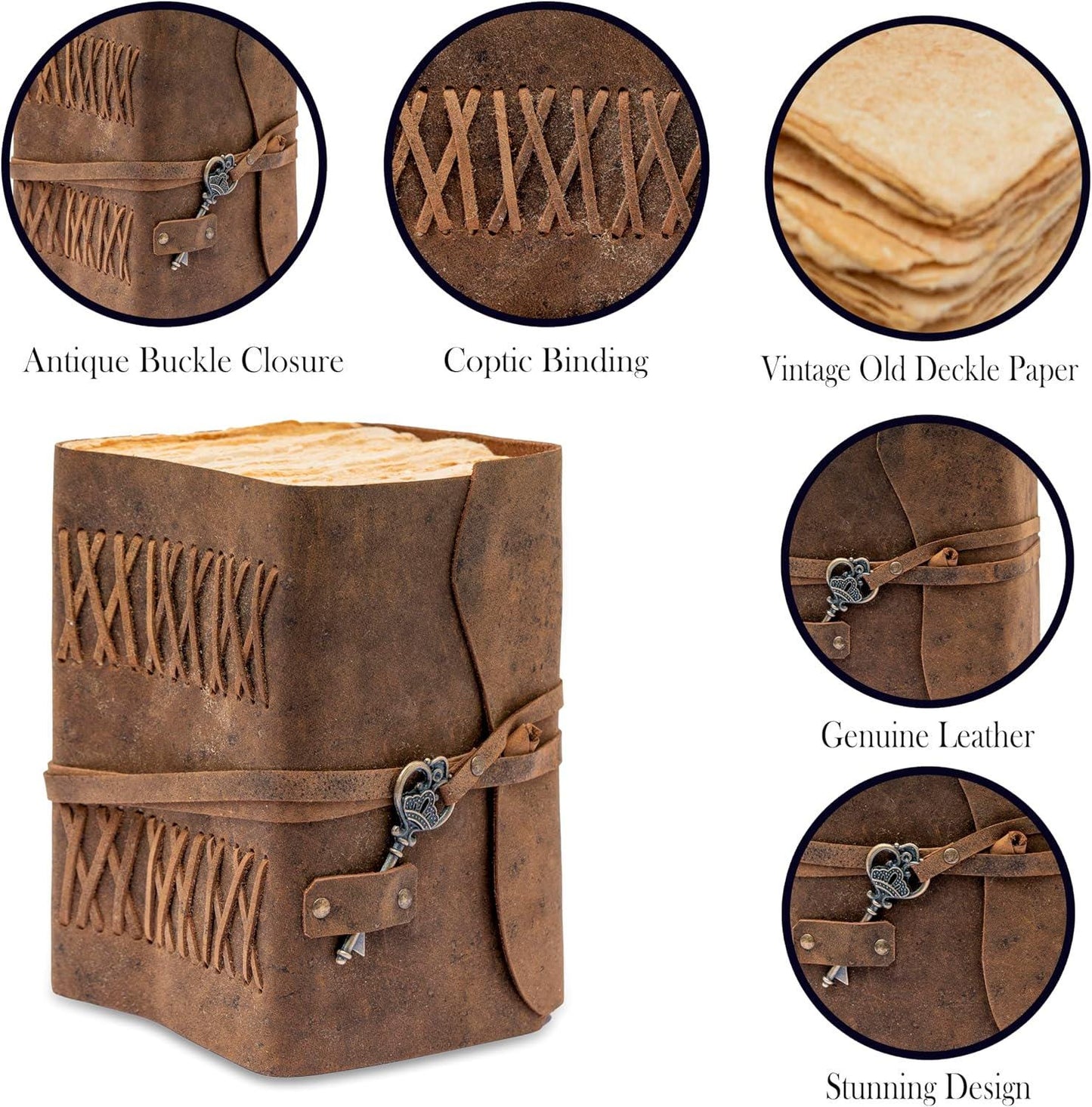 600 Page Leather Journal - Spell Book of Shadows, Key Leather Journal, Travel Writing Notebook, Antique Journal Christmas Gifts For Women