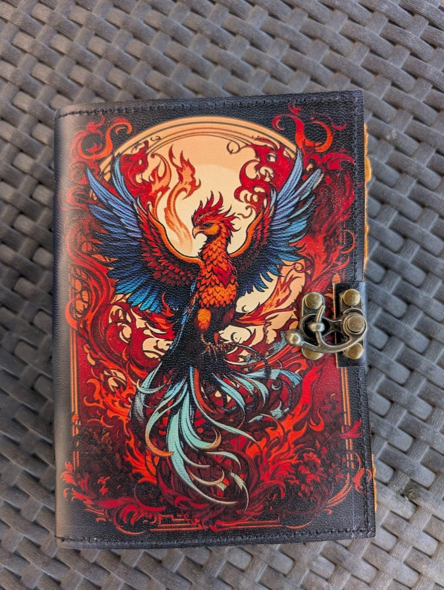 Phoenix Leather Journal: Gothic Grimoire, Handmade Book of Shadows