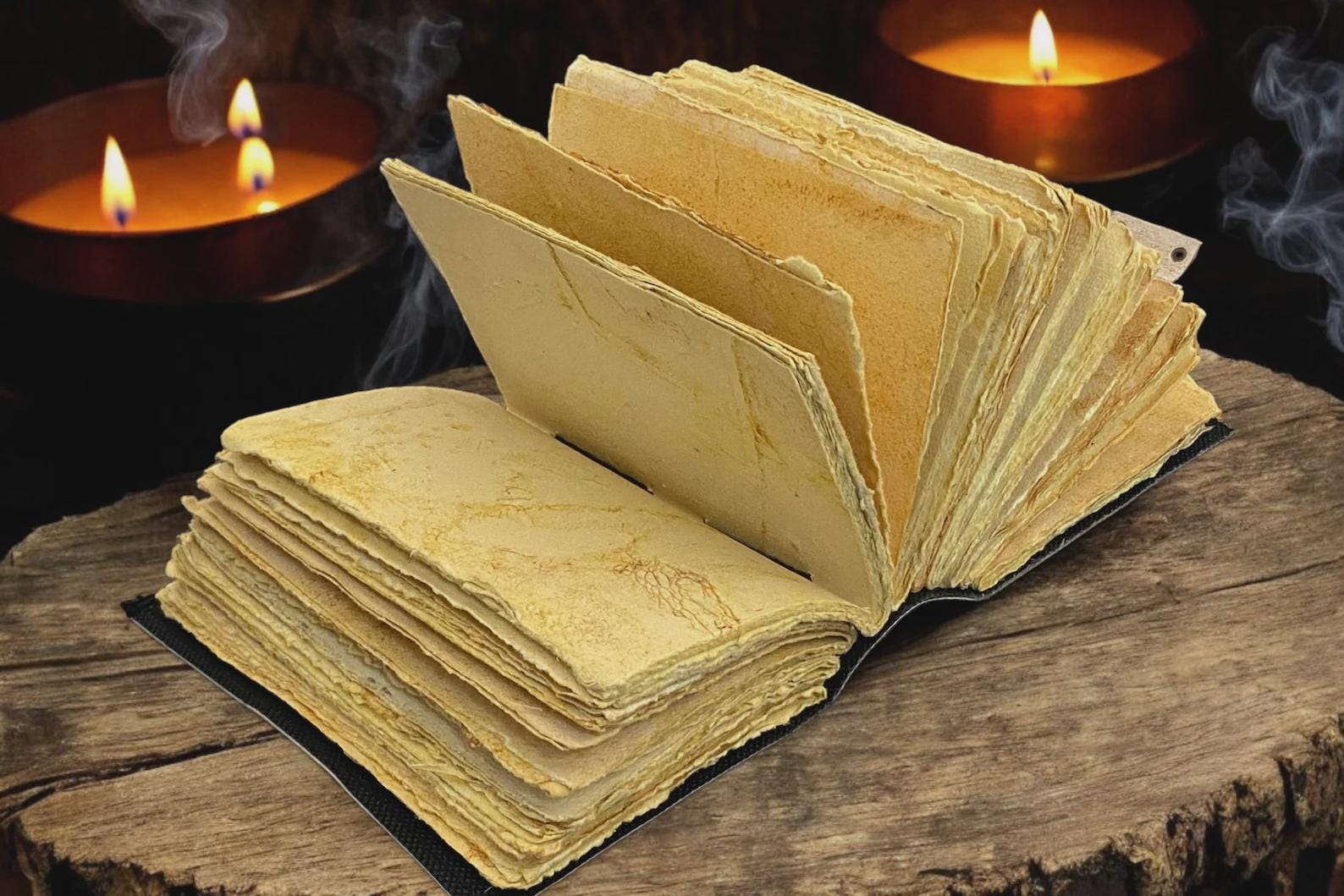 Fox Leather Journal: Grimoire Spell Book with Vintage Lock