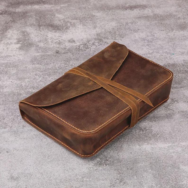 Custom Leather Bible Cover | Personalized Handmade Christian Gift | Engraved Name or Verse | Full-Grain Leather Case | Spiritual Cover