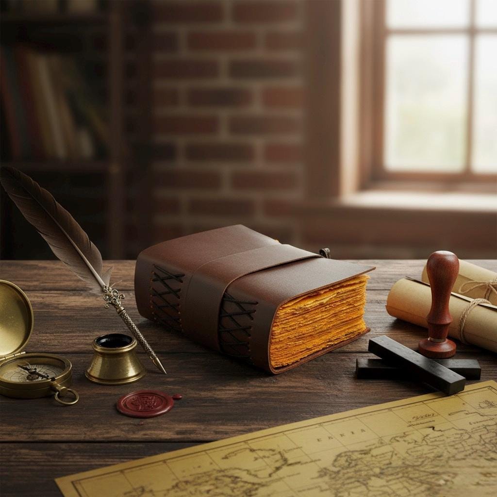 Leather Journal - Blank Spell Book of Shadows, Grimoire Journal, Travel Writing Notebook, Antique Deckle Edge Paper Gifts For Women