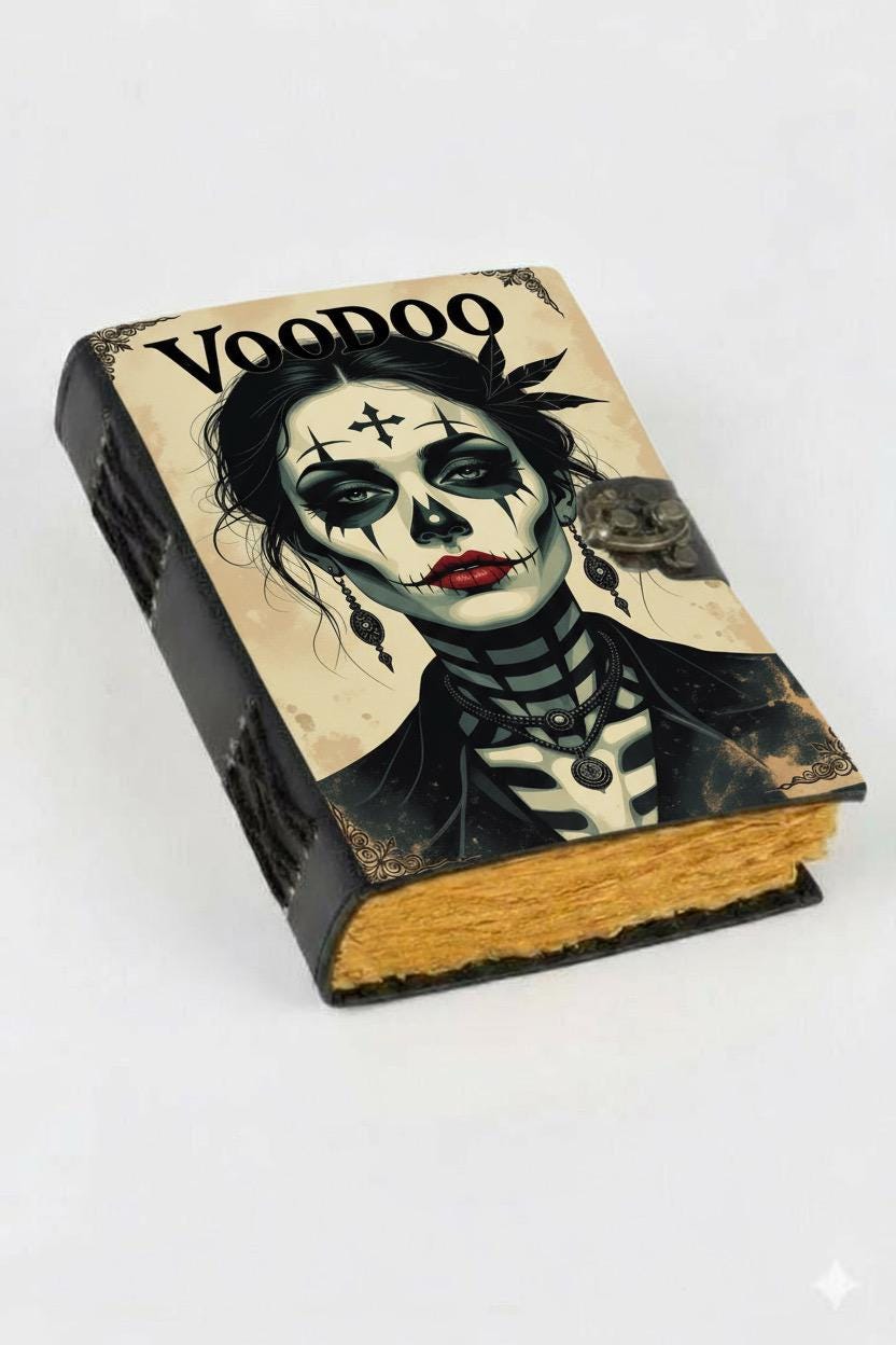 400 Page Large Voodoo Spell Book Leather Grimoire Journal: Wiccan Notebook with Wiccan Book of Shadows Witchcraft Journal and Notebook
