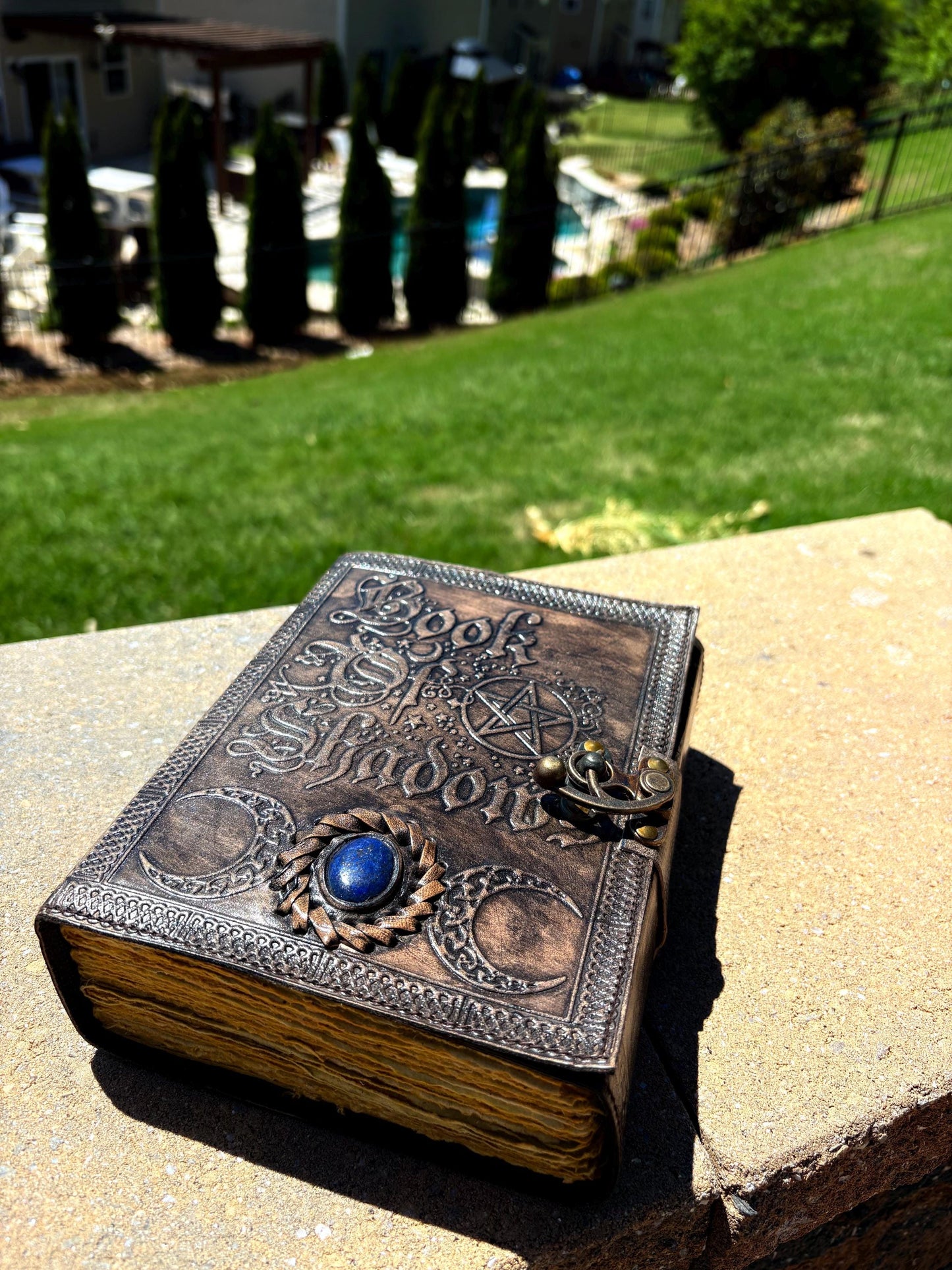 Large Leather Book of Shadows: Celtic Grimoire, 400 Page Journal