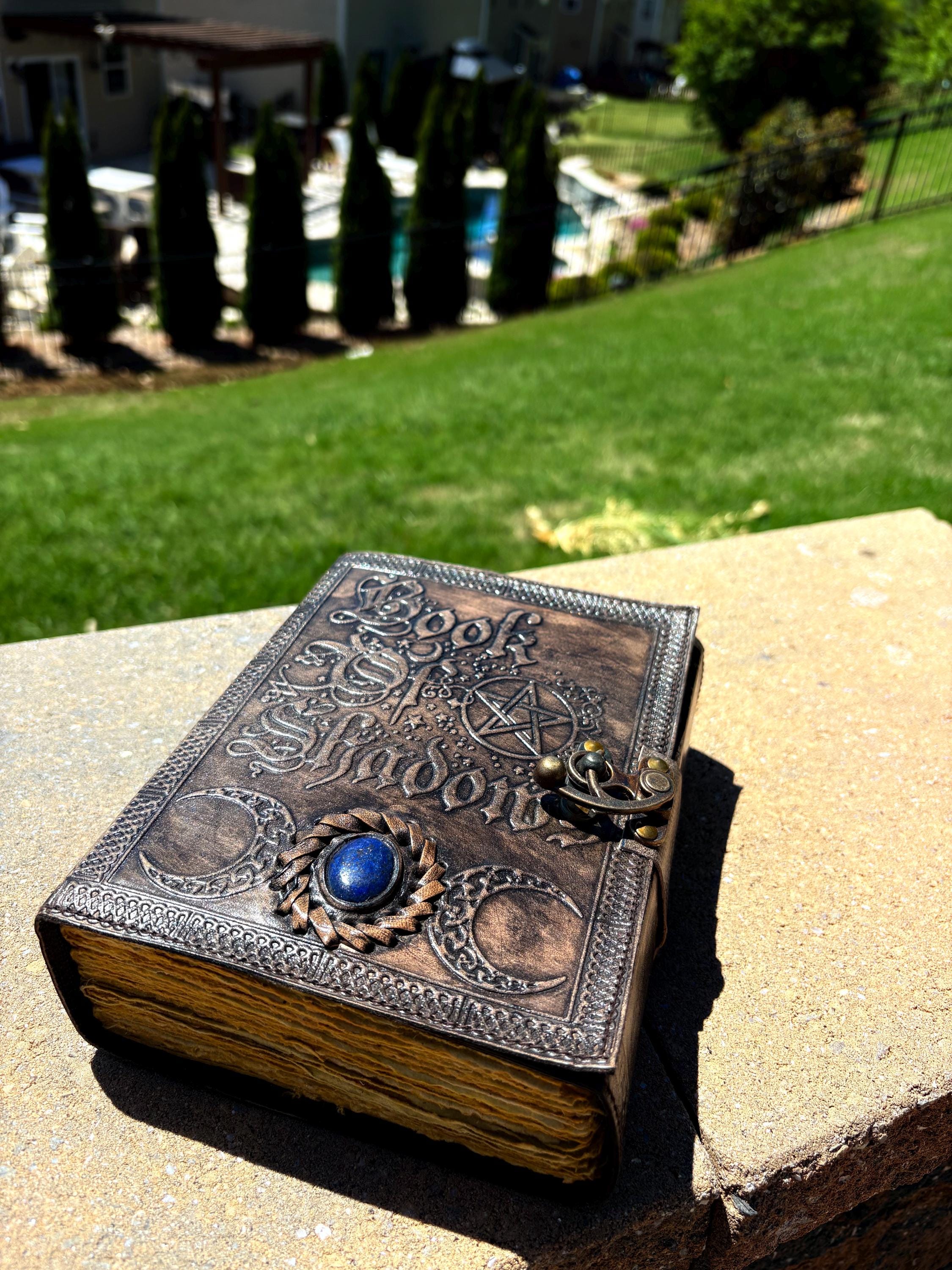 Large Leather Book of Shadows: Celtic Grimoire, 400 Page Journal