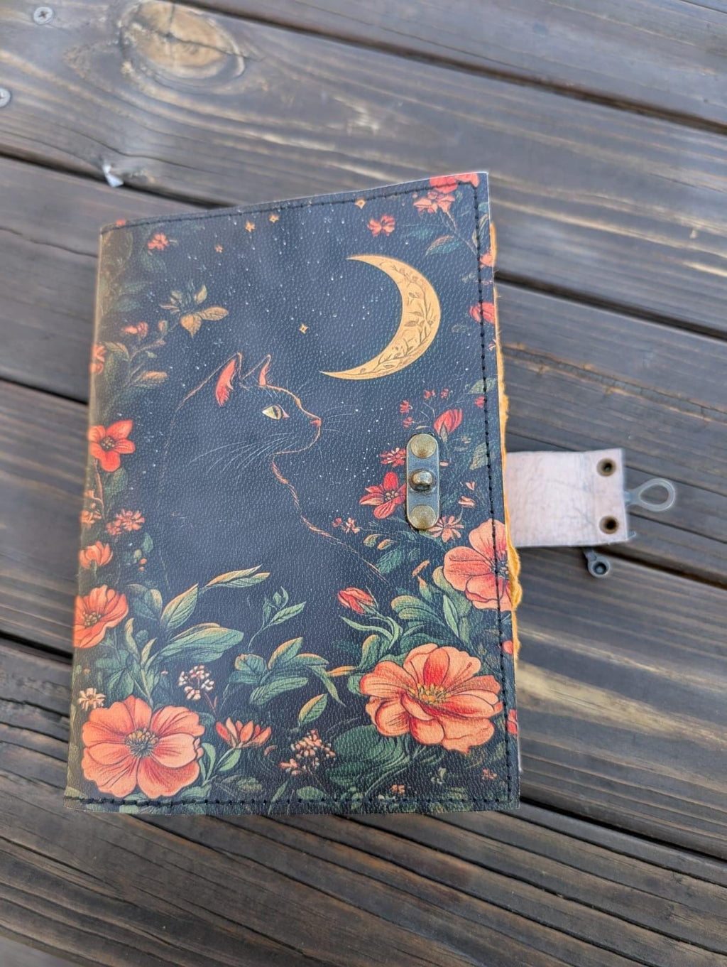 Celtic Cat Leather Grimoire Journal: Book of Shadows, 400 Pages