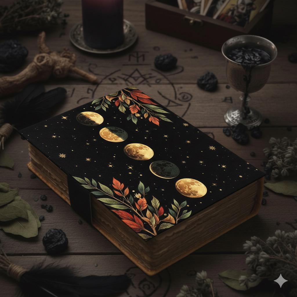 400 Page Floral Moon Moth Journal – Celestial Leather Grimoire | Handmade Book of Shadows | Witchy Garden Sketchbook | Full Moon Spell Diary