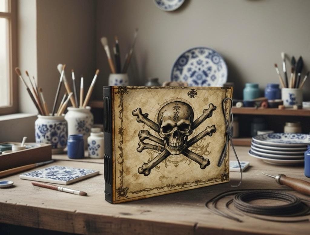 Skull Memory book Custom Photo Album, Skull Leather Scrapbook Adventure Book Journal Beautiful Magic Art Book Gift for Him and Her,