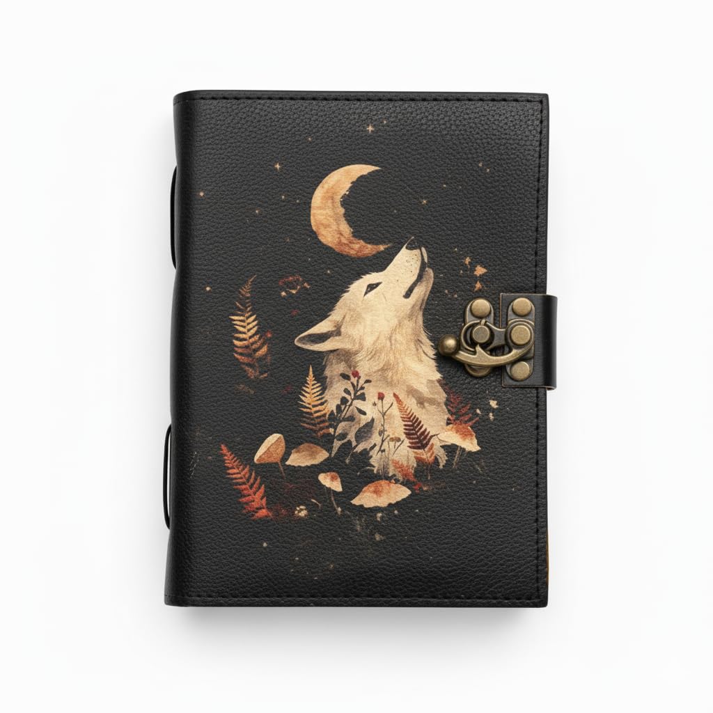 Fox Leather Grimoire Journal Leather Notebook Sketchbook