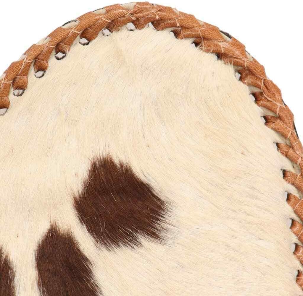 Home Decor Genuine Goat Leather Butterfly Arm Chair with Black/Brown White Hair on Cowhide Accent Chair (White and Brown with Rose Gold)