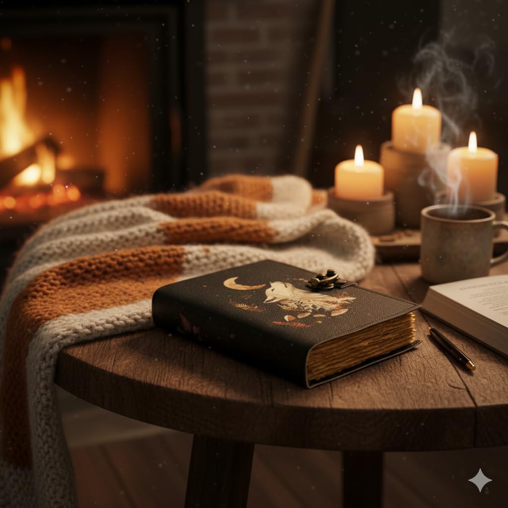 Fox Leather Grimoire Journal Leather Notebook Sketchbook