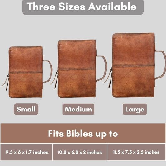 Leather Bible Cover Book Cover Planner Cover with Handle