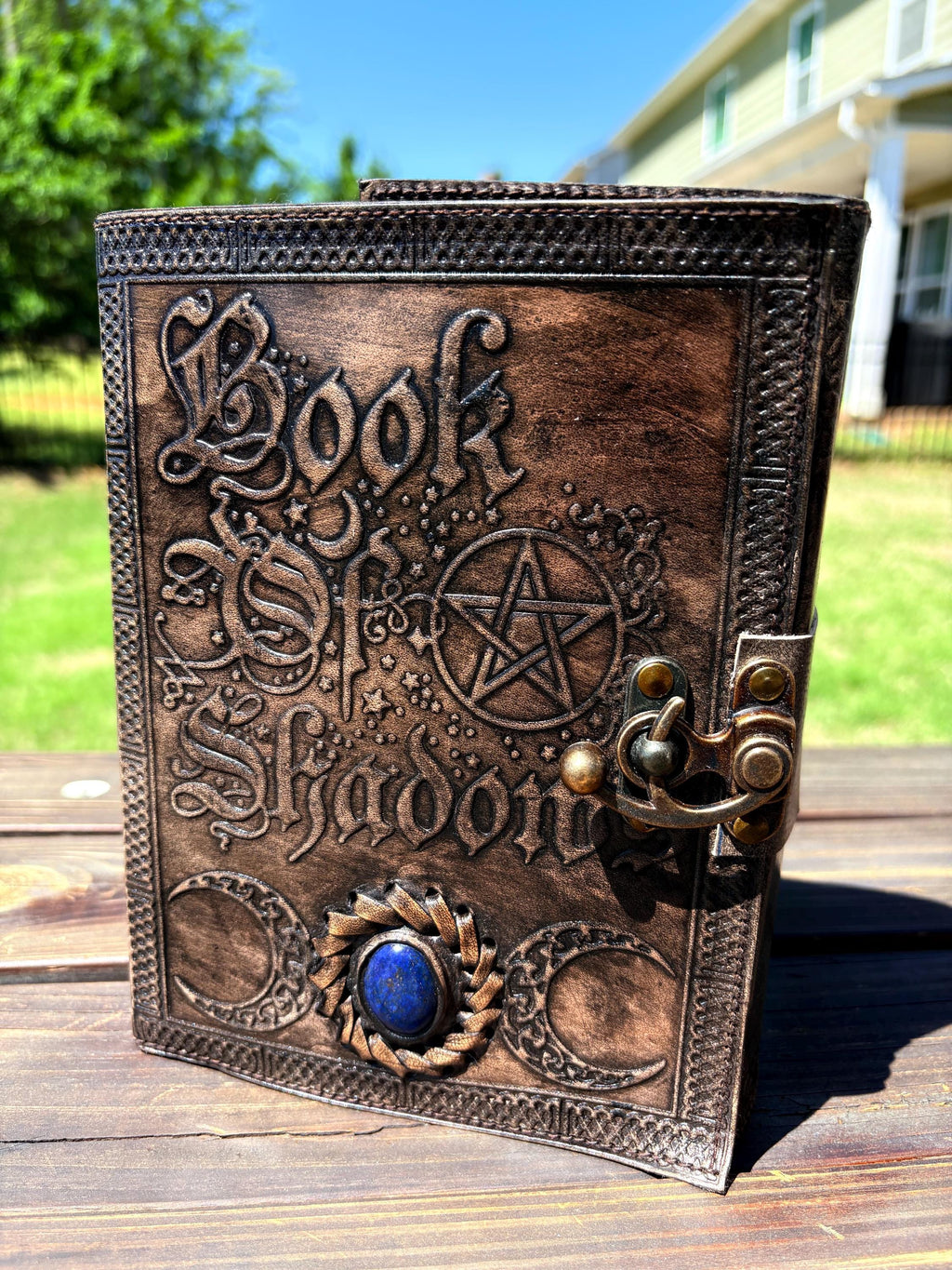 Large Leather Book of Shadows: Celtic Grimoire, 400 Page Journal