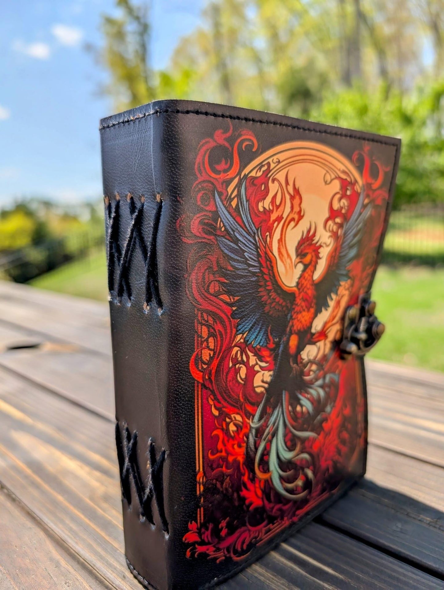 Phoenix Leather Journal: Gothic Grimoire, Handmade Book of Shadows